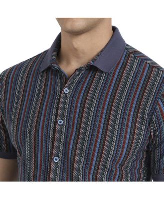 Men's Multicolour Contrast Knitted Shirt
