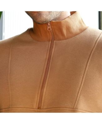 Men's Rust Orange Panel-Stitch Knit Sweatshirt