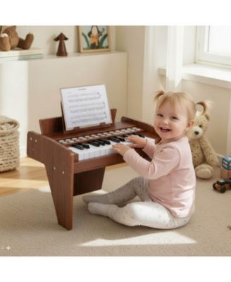 25 Keys Digital Piano with Music Stand,Teaching Mode,Lighted Keys, Adjustable Speed