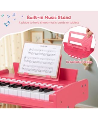 25 Keys Digital Piano with Music Stand,Teaching Mode,Lighted Keys, Adjustable Speed