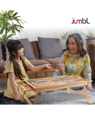 1000-Piece Puzzle Board with Drawers, Foldable Legs & Cover - Wooden Jigsaw Puzzle Table