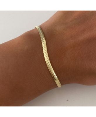 Italian Sterling Silver Herringbone Bracelet