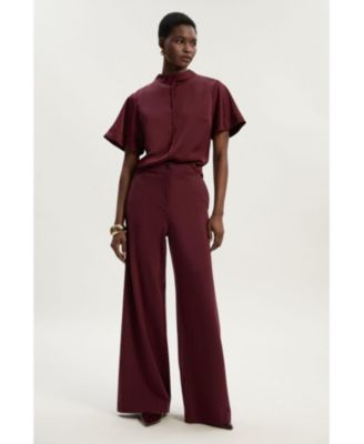 Women's Ponte PU Wide Leg Pants.