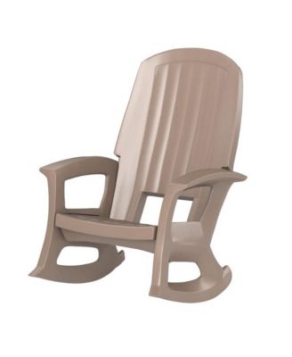 Plastics Rockaway Heavy Duty All-Weather Outdoor Rocking Chair, Taupe