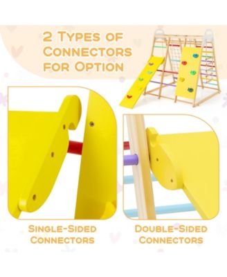 8-in-1 Wooden Jungle Gym Playset with Slide, Monkey Bars, and Climbing Wall