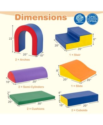 8 Piece Soft Foam Climbing Play Set For Toddlers With PU Leather Cover