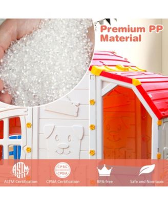 Cottage Kids Playhouse with Openable Windows and Working Door