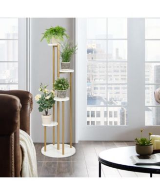 Metal Plant Stand with 4 Shelves for Home and Garden  16x16x48.5 inches