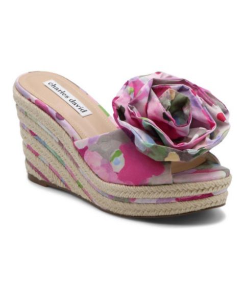 Женские сандалии Charles David Crash Floral Wedge, цвет: Magentamulti