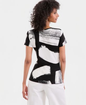 Women's Short-Sleeve Printed Crewneck T-Shirt