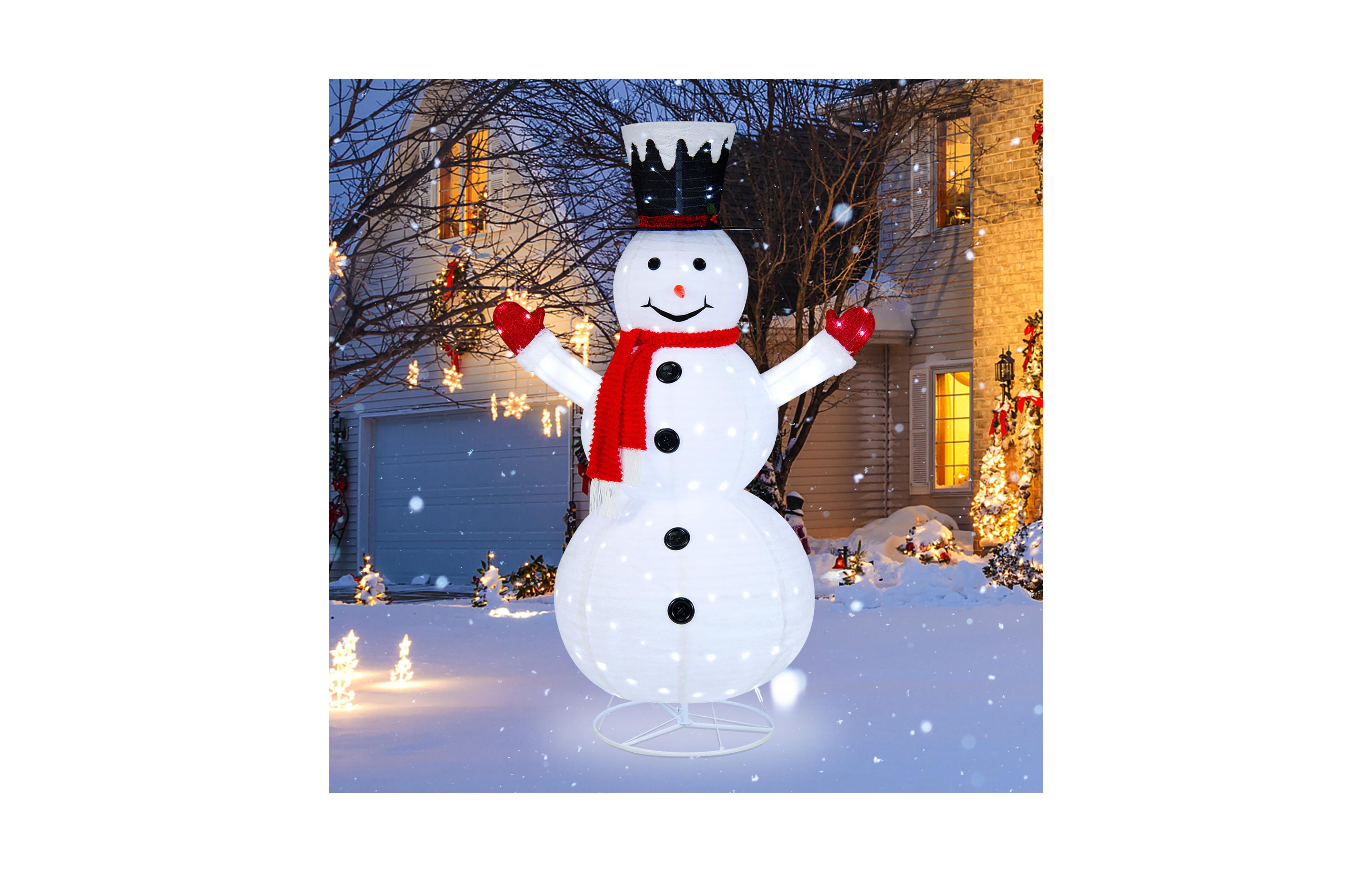 Costway 6 Ft Lighted Artificial Christmas Snowman Pre-Lit Pop-up Xmas Snowman