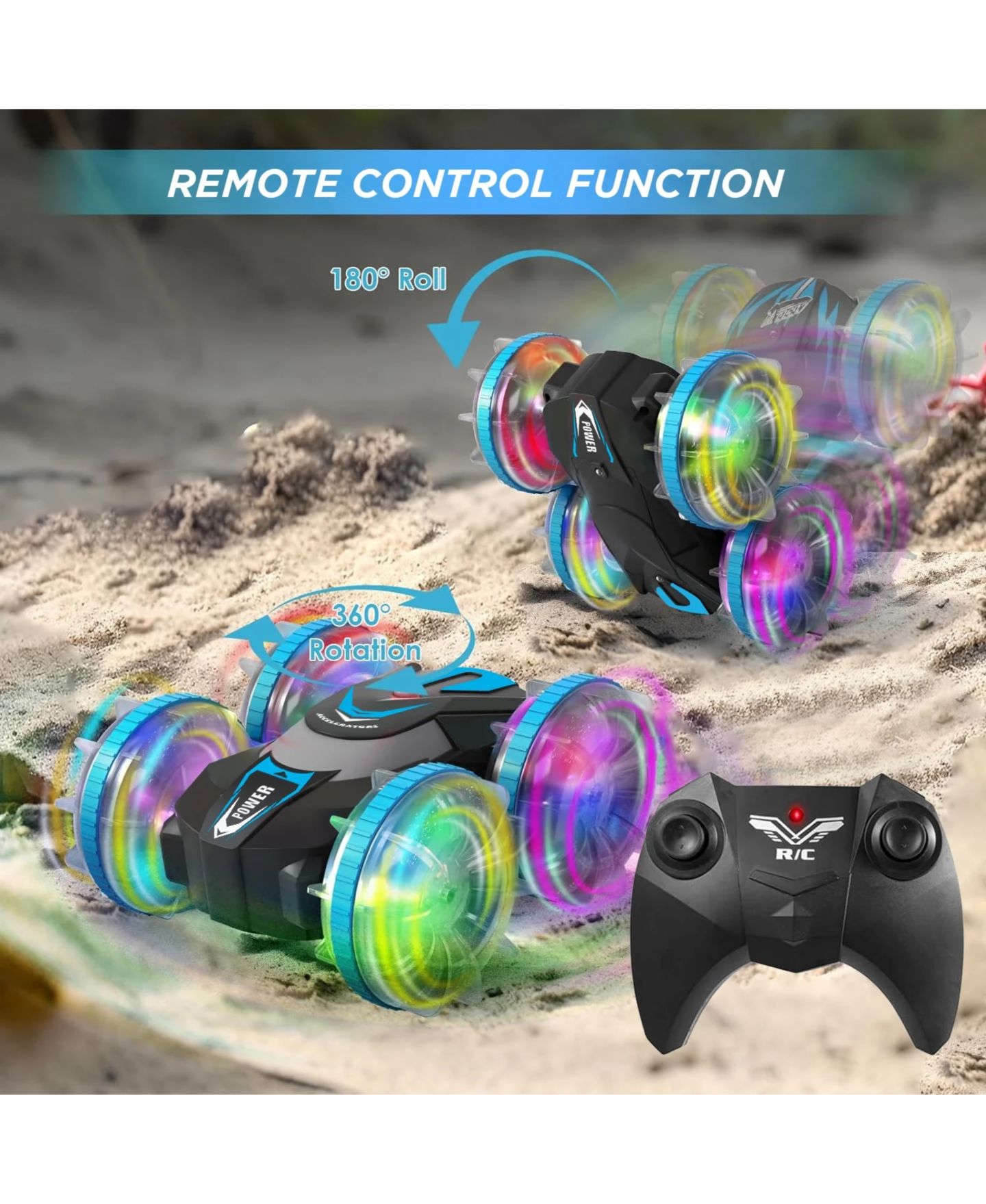 Детская игрушка Cowin Amphibious 4WD 360-Degree Flips Remote Control Stunt Car — фото 8