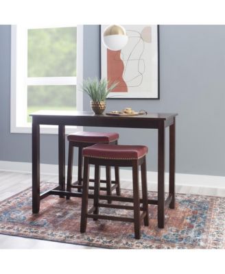 Claridge 3Pc Counter Set Brown Red