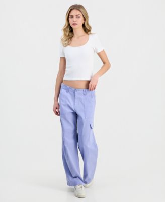 Juniors' Wide-Leg Cargo Pants