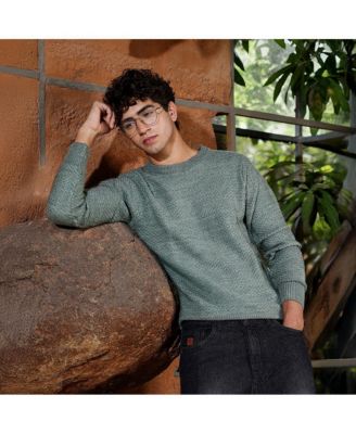 Men's Geo-Jacquard Knit Pullover Sweater