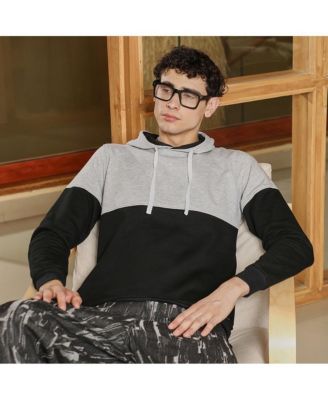 Men's Coin Grey & Onyx Black Block Pullover Hoodie