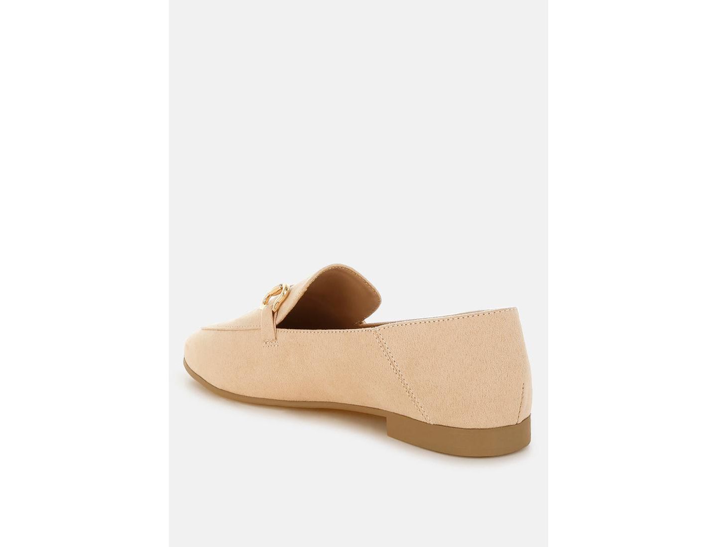 Женские туфли London Rag Noltas Horsebit Embellished Flat, цвет: Бежевая искусственная кожа — фото 5