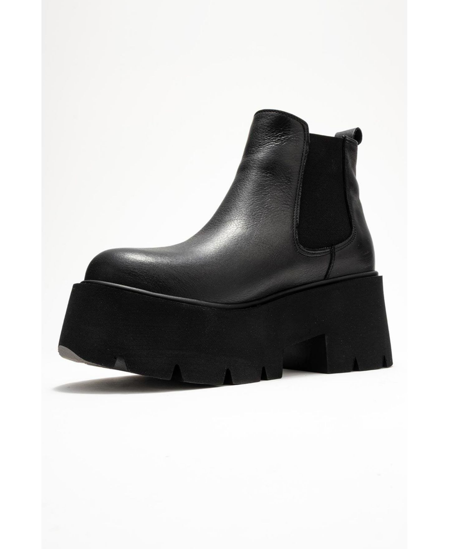 Женские кожаные ботинки-челси Forever & Always Shoes Clen на платформе, цвет: Чёрный кожаный — фото 4