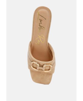 Womens Bellamy Horsebit Detail Snake Print Sandals