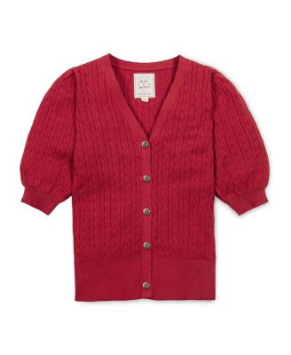 Women's Organic Puff Sleeve Button Front Sweater