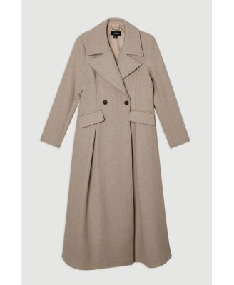 Women's Wool Tailored Flared Skirt Midi Coat