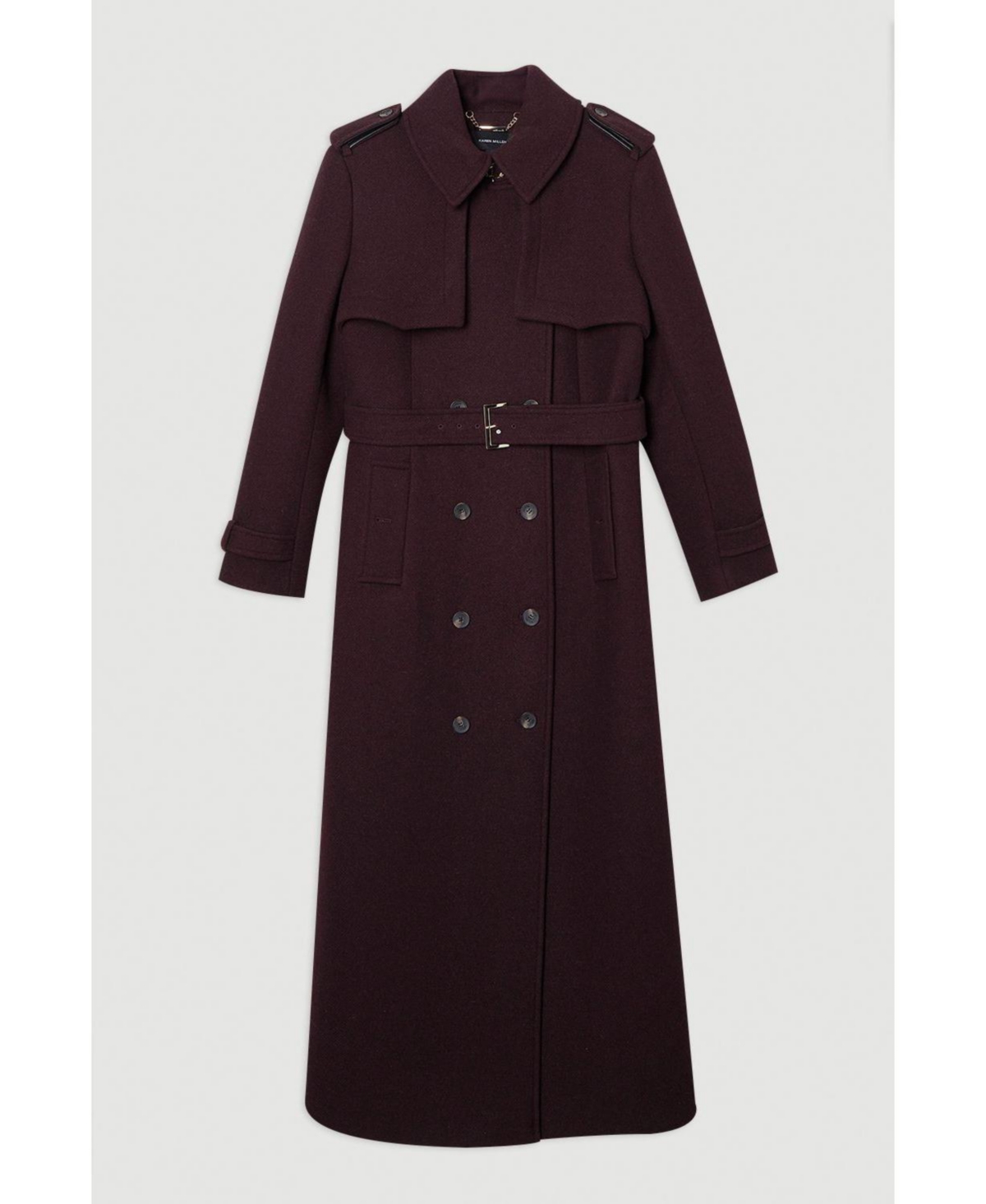 Karen Millen Women's Wool Trench Maxi Coat