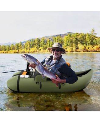 Inflatable with Pump, Storage Pockets, and Fish Ruler Fishing Float Tube