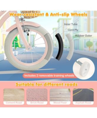 Kids Bike with Training Wheels and Adjustable Handlebar Seat