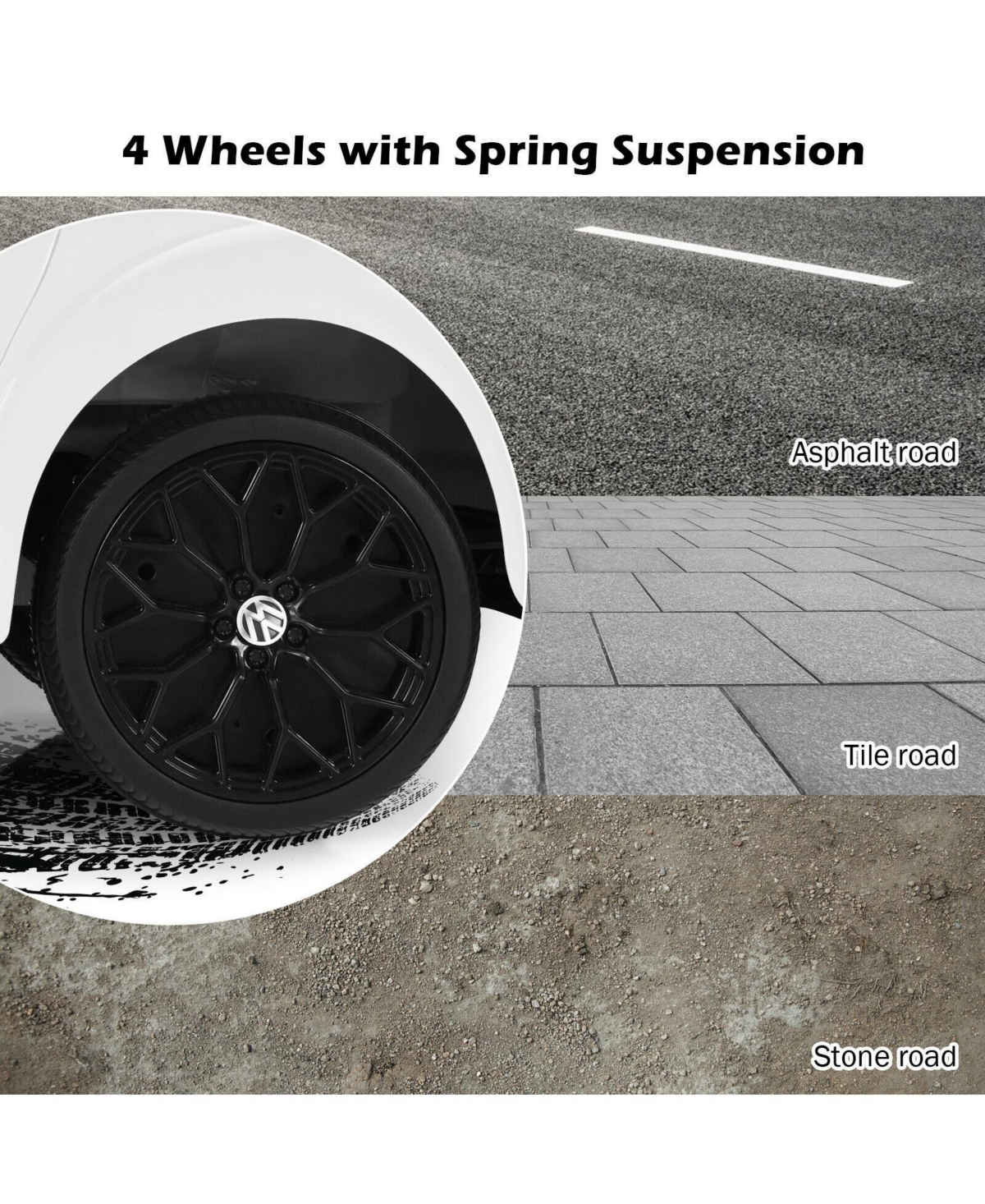 Sugift Volkswagen Beetle Kids Electric Ride On Car with Remote Control