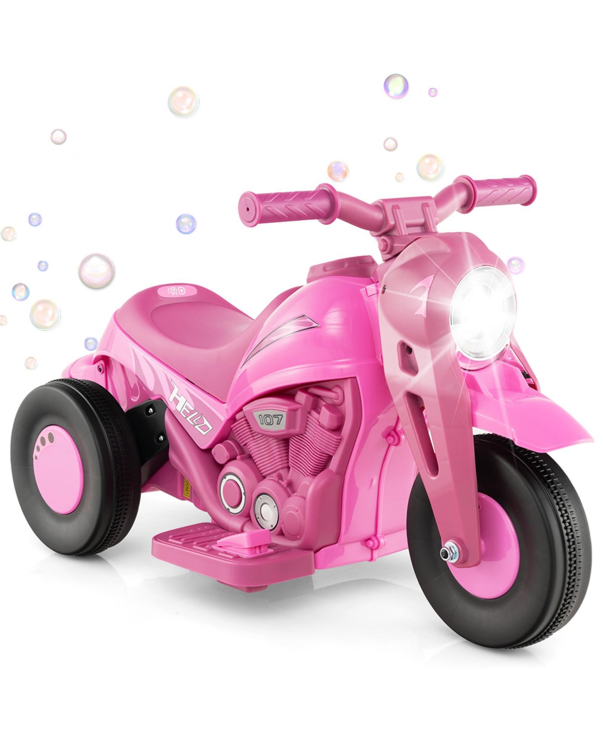 Sugift 6V Kids Electric Ride on Motorcycle with Bubble Maker and Music
