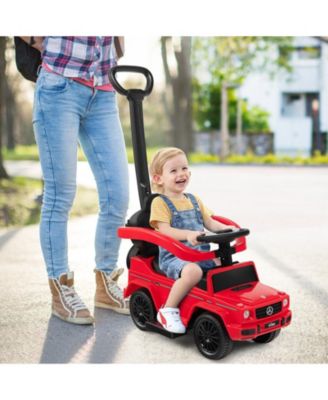 3-In-1 Ride on Push Car Mercedes Benz G350 Stroller Sliding Car with Canopy