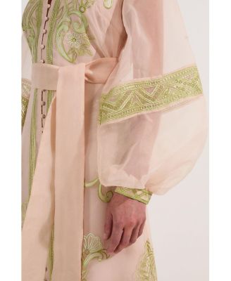 Women's Embroidered Balloon Sleeve Maxi Dress