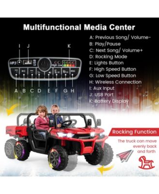 2-Seater Kids Ride On Dump Truck with Dump Bed and Shovel