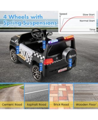 12V Kids Ride on Police Car with Remote and Siren Flashing Lights