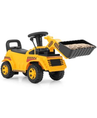 Kids Ride-On Bulldozer Excavator with Storage & Steering Wheel
