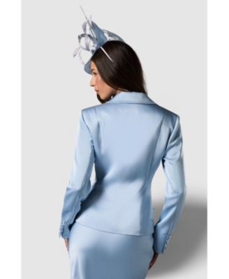 Women's Satin Lapel Waisted Blazer