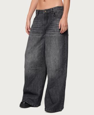 Women's Skater Girl Washed Low Rise Baggy Jeans