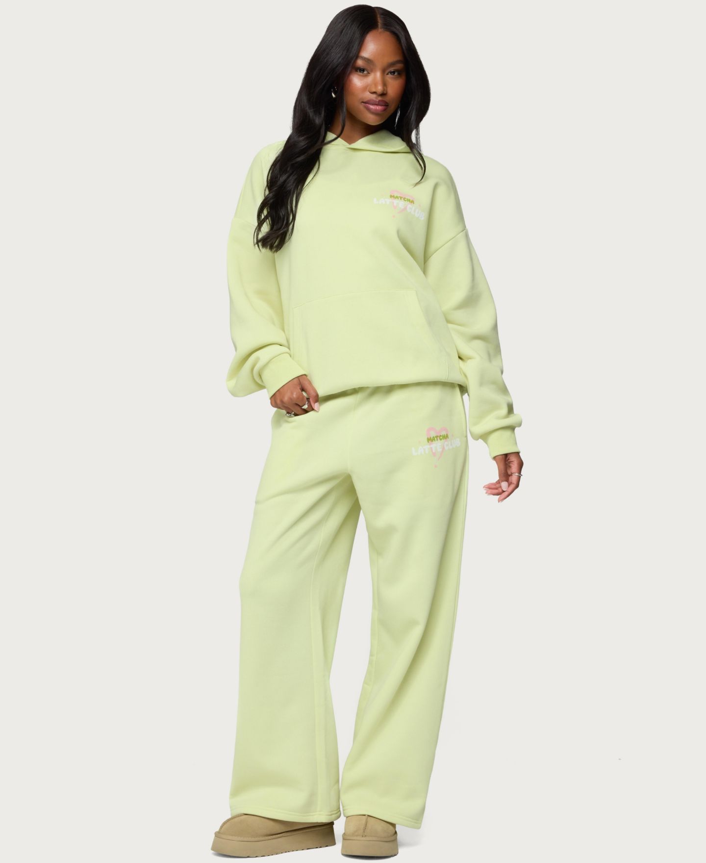 Женское худи Edikted Matcha Lover Oversized, цвет: Зелёный — фото 5