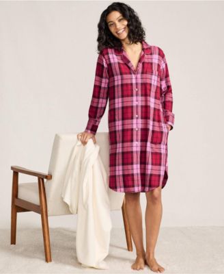 Women's Flannel Long Sleeve Sleepshirt Nightgown