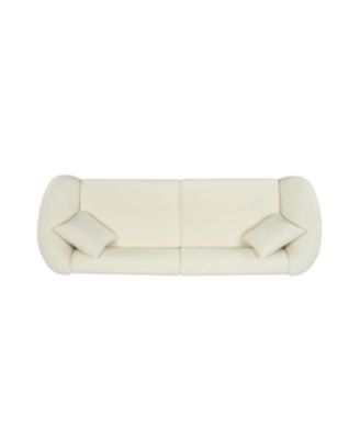 Streamdale 87" Curved Contemporary Beige Sofa: Plush, Streamlined, Durable - Stylish Living