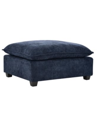 Comfy Cloud 4-Seat Chenille Sofa Sleeper with Ottomans & Pillows (Blue)