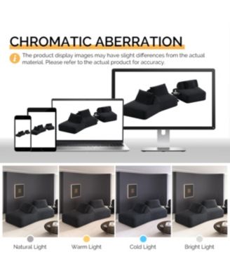 Streamdale Modern Light Luxury Oversized Modular Sectional Sofa, Fluffy Chenille, Removable Backrests, Dark Grey