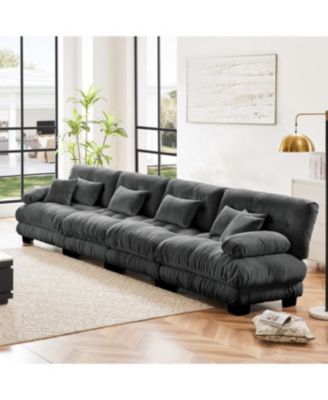 Streamdale 4-Seater Modular Chenille Sofa Couch for Living Room, Apartment, Office - Gray