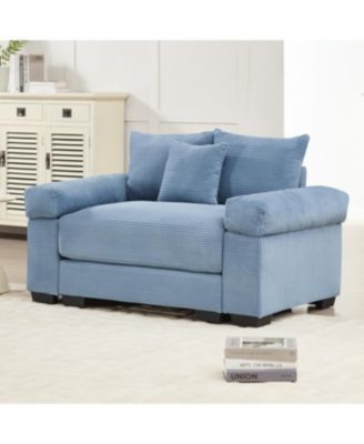 54.3" Oversized Cloud Modular Sectional Couch, Premium Soft Corduroy, Blue