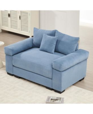 54.3" Oversized Cloud Modular Sectional Couch, Premium Soft Corduroy, Blue