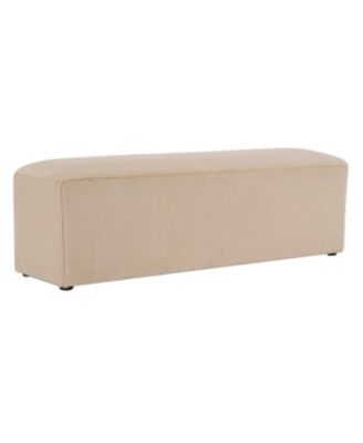 Streamdale Almond Long Plush Ottoman, Modern Simple Footstool and Seat for Home Use