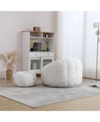 Modern Bean Bag Chair with Ottoman for Adults