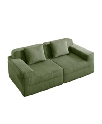 Modular 2 Seat Loveseat Boneless Sofa, Cloud Sectional Couch with Deep Seat
