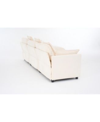  Modern L-Shaped Cloud Couch with Ottoman, 4-Seat Chenille Sectional Sofa