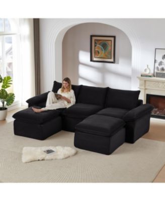 Streamdale Modern corduroy cloud sofa, comfortable & combinable for living rooms.